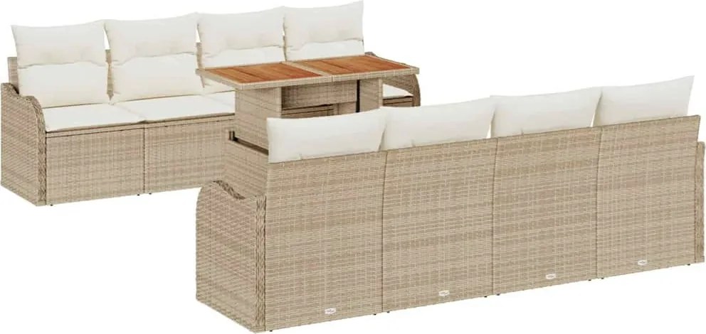 vidaXL Set de canapele pentru grădină cu pernă 7 pcs bej și crem