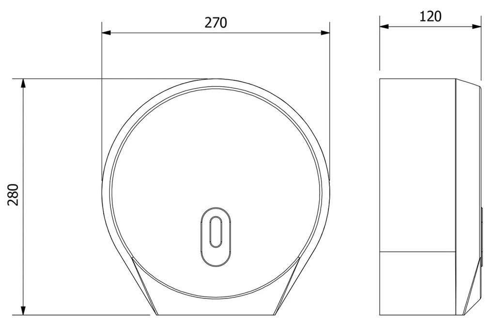 Distribuitor de hârtie igienică AQUALINE 1319-90 Emiko cu diametrul de până la 26 cm, ABS alb