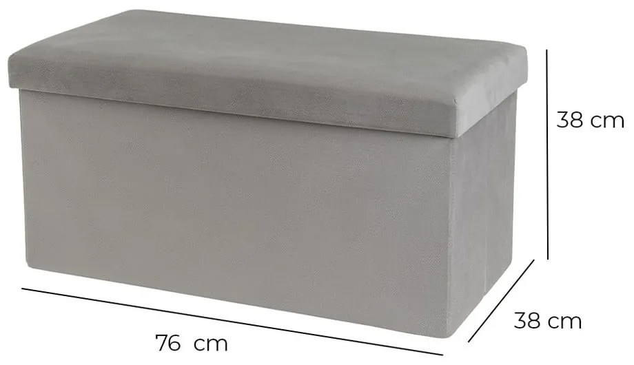 Taburet gri deschis cu tapițerie din catifea Estela – Casa Selección