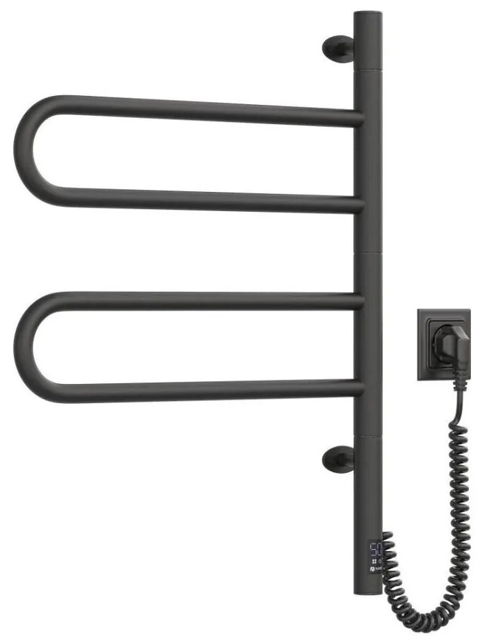 Uscător electric rotativ pentru prosoape FOUETTE 128W/230V 64,6 cm IP44 negru