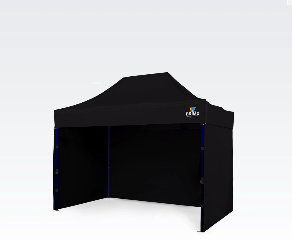 Cort pliabil rapid 2x3 m (3 pereți): Rezistență din oțel pentru comercianții de piață - cu 3 pereți - Crno
