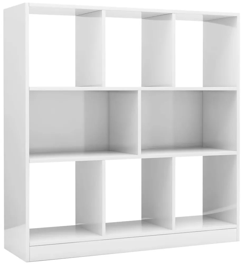 800177 vidaXL Bibliotecă, alb extralucios, 97,5x29,5x100 cm, lemn prelucrat