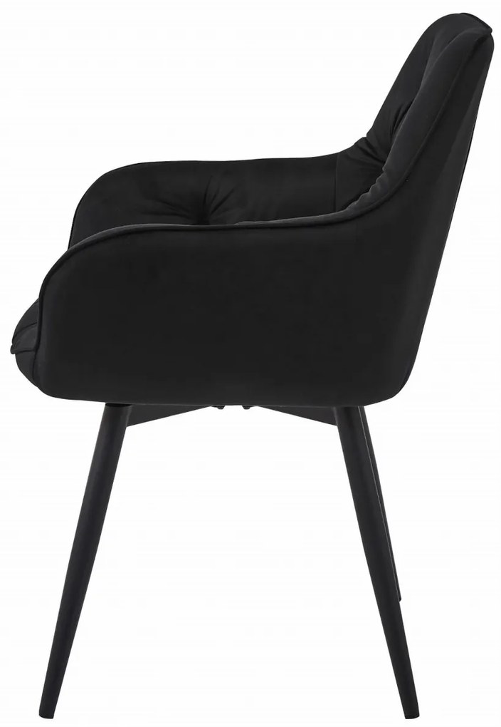 Scaun de masa rotativ JORK360 VELVET, negru