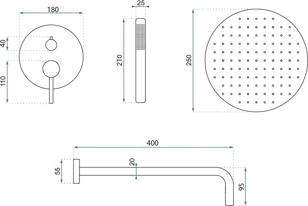 Set de dus incastrat Rea Foss Clif Nickel Brush + BOX
