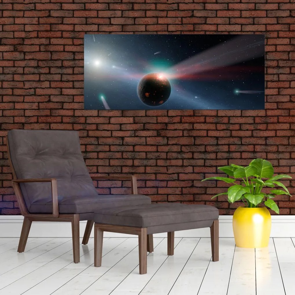 Tablou cu planetă mică (120x50 cm)