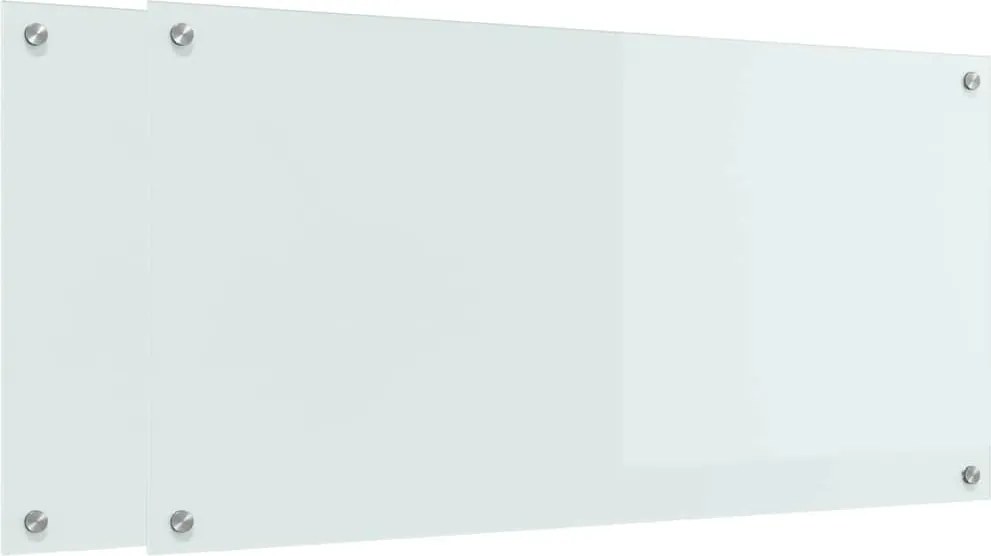 vidaXL Panou de bucătărie 2 pcs Alb 100 x 50 cm sticlă securizată