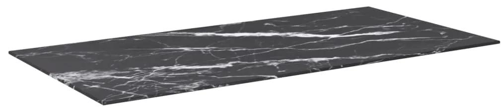 322274 vidaXL Blat masă negru 100x50 cm 6 mm sticlă securizată design marmură