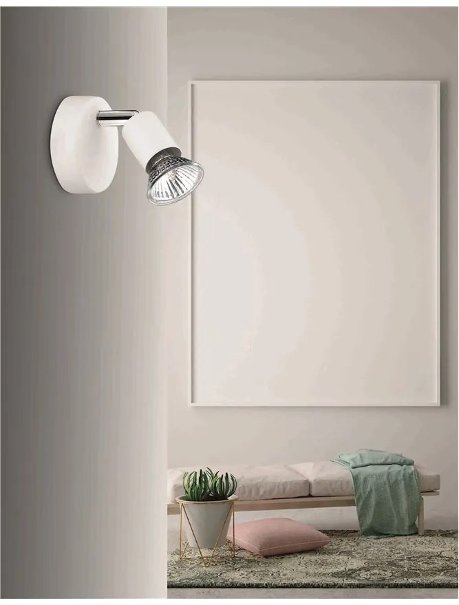 Aplica perete moderna cu spot Base alba NVL-661001