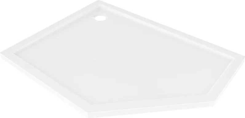 Mexen Flow brodzik pentagonal slim stânga 100 x 90 cm, alb lucios - 46P109010L