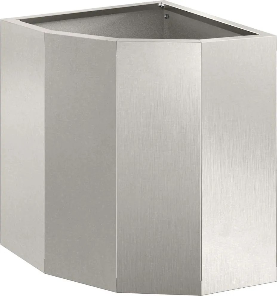vidaXL Ghiveci de colț Argintiu 30 x 30 x 35 cm Oțel inoxidabil