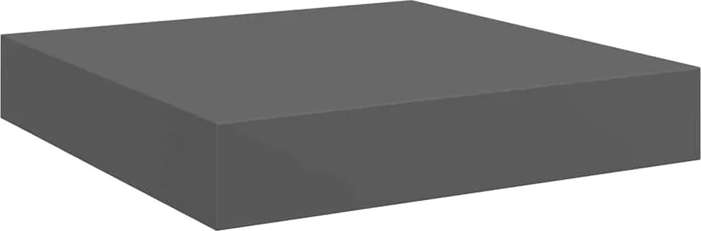 vidaXL Raft de perete suspendat, gri extralucios, 23x23,5x3,8 cm, MDF