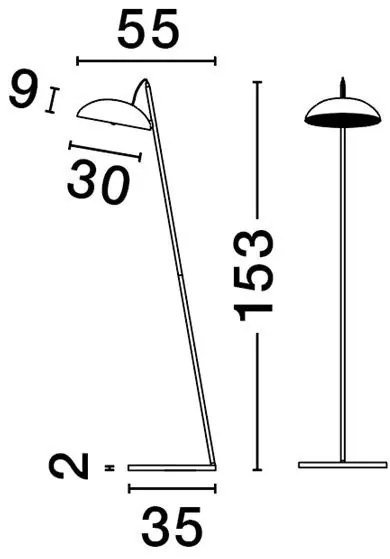 Lampadar, lampa de podea LED Flute auriu