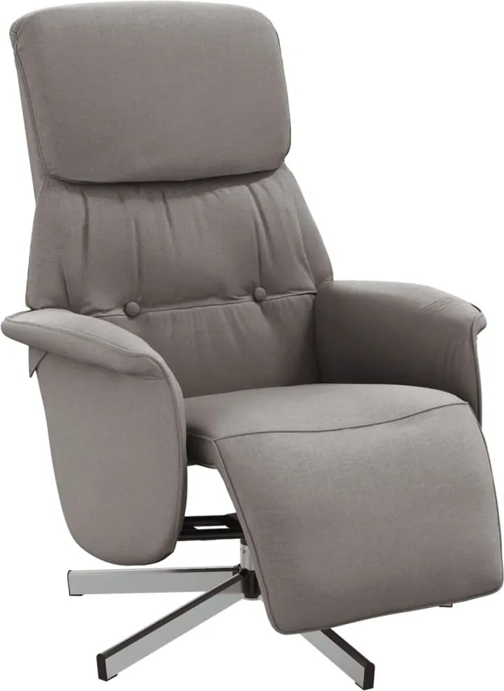 vidaXL Fotoliu rabatabil cu suport de picioare, gri taupe, textil