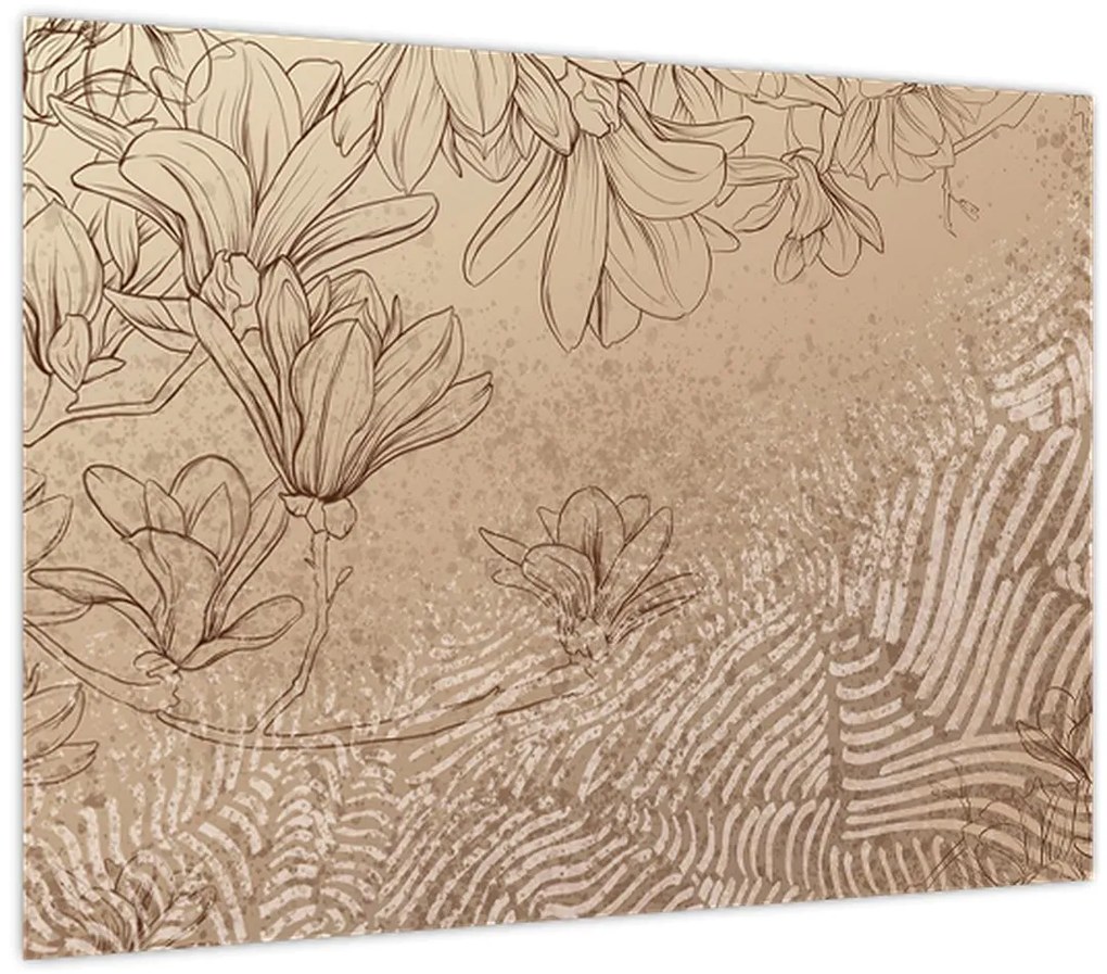 Tablou - Flori desenate (70x50 cm)