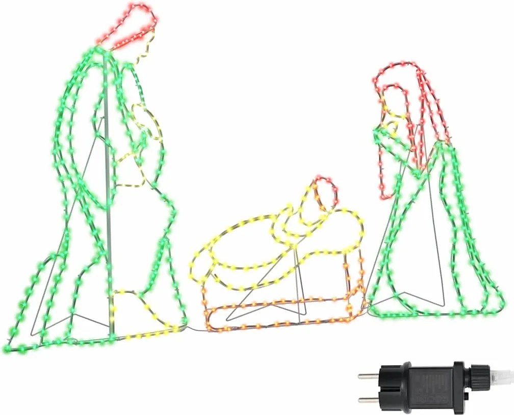 vidaXL Scenă de Naștere Iluminată Multicolour 112 x 71,5 cm PVC