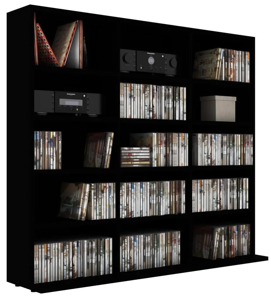 Dulap pentru CD-uri, negru, 102 x 23 x 89,5 cm, PAL 1, Negru, 102 x 23 x 89.5 cm