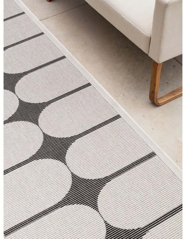 Covor tip traversă pentru interior și exterior alb-negru 80x250 cm Duet Bowen – NORTHRUGS