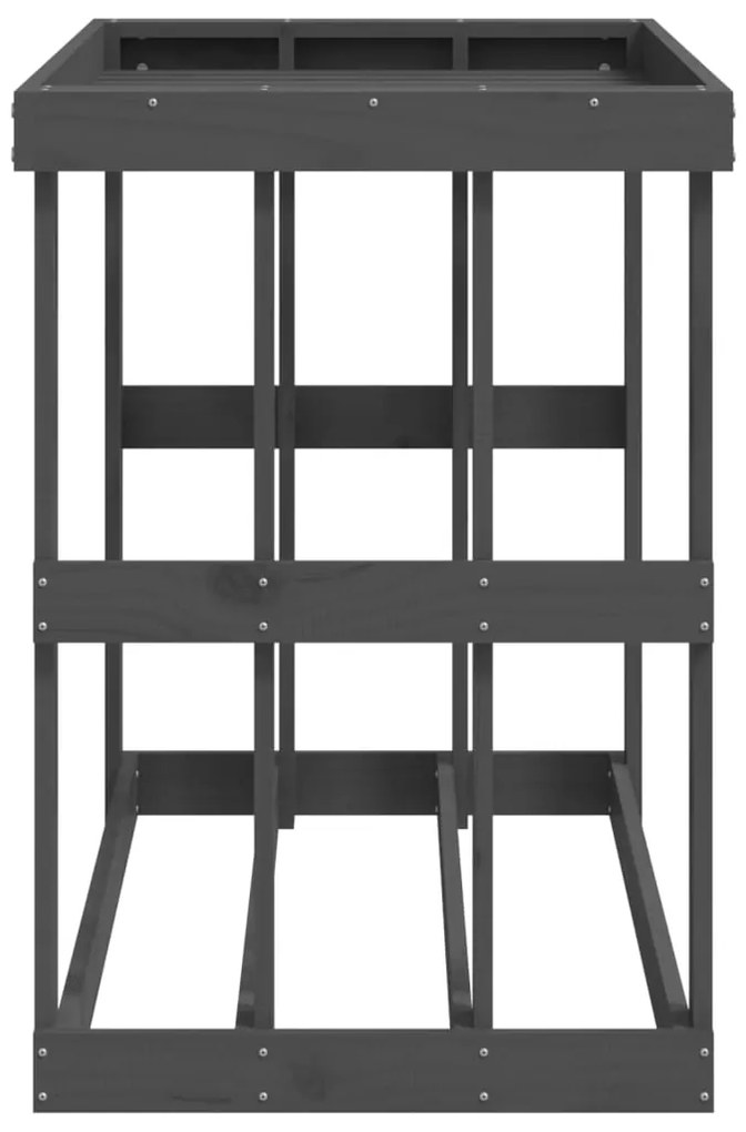 Suport busteni de exterior, gri, 108x52x74 cm, lemn masiv pin