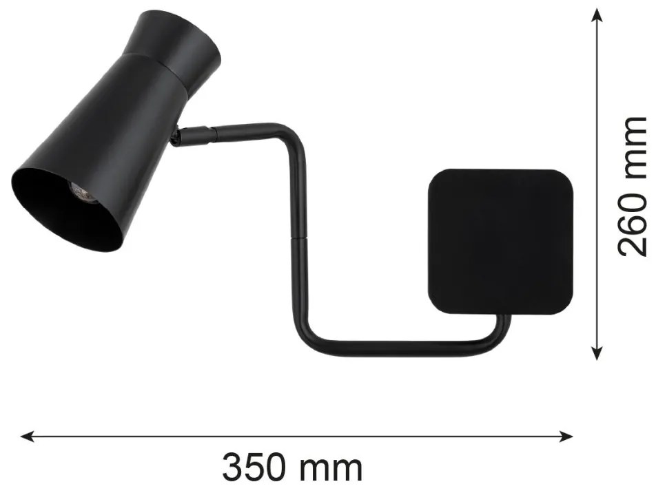 Aplica cu brat si spot directionabil LORD 8880 negru