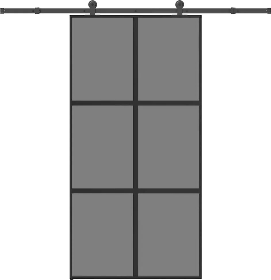 vidaXL Ușă glisantă cu set de feronerie sticlă temperată și aluminiu