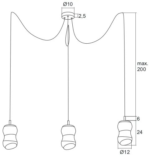 Argon 1357 - Lustră LED pe cablu GARDA 3xLED/5W/230V