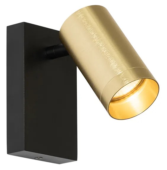 Aplică neagră cu auriu reglabilă cu întrerupător - Jeana Luxe