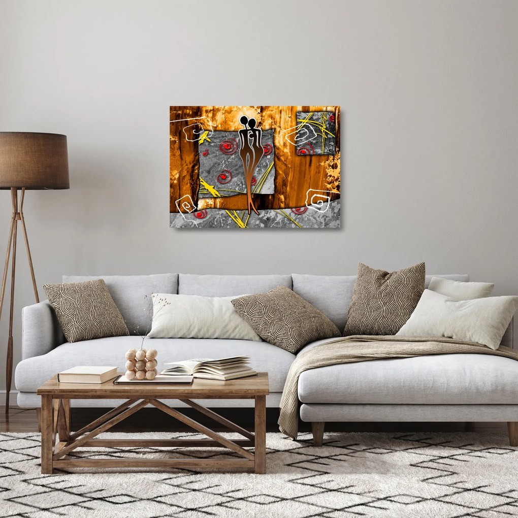 Tablou pe sticlă picturii străveche (70x50 cm)