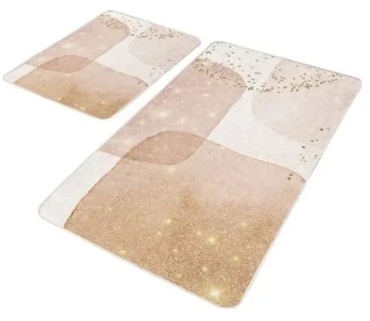 Covorașe de baie bej 2 buc. din catifea 60x100 cm – Mila Home