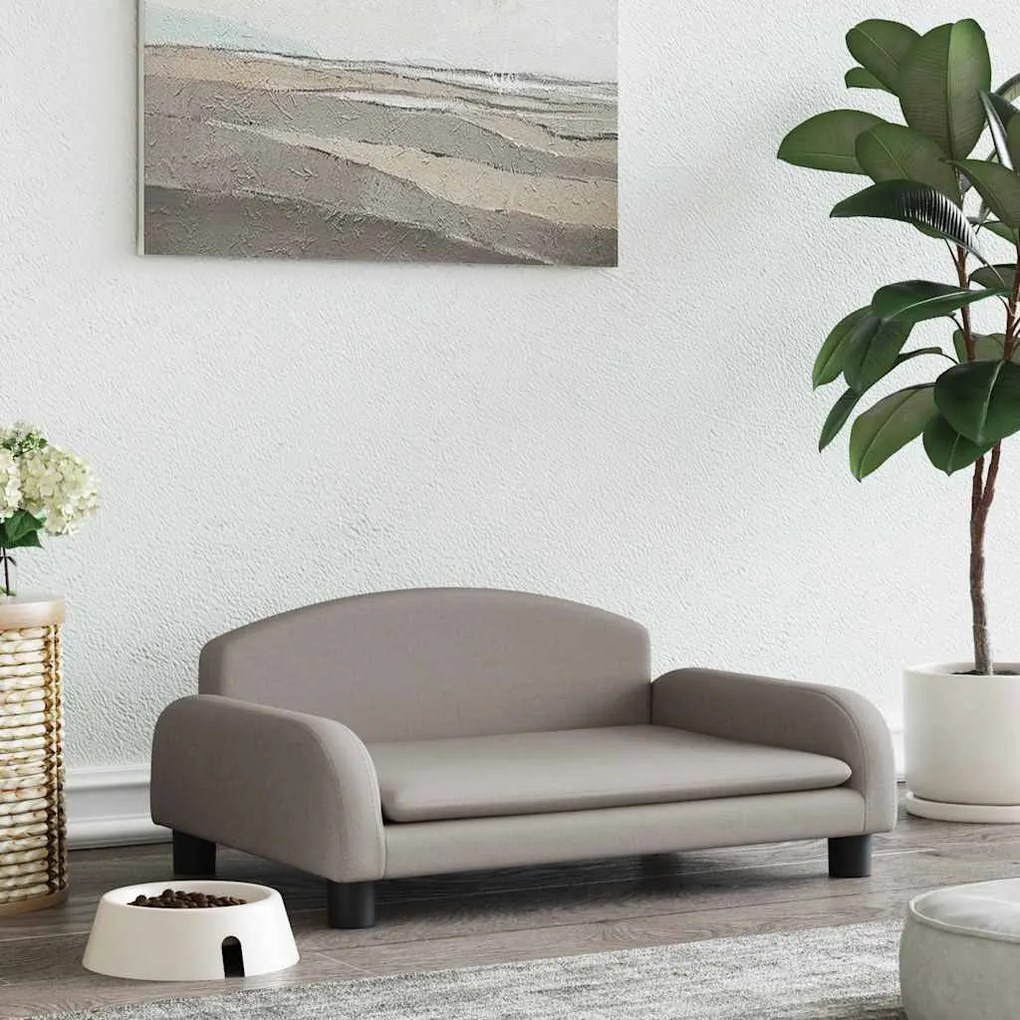 vidaXL Pat de câini, gri taupe, 70x45x30 cm, textil