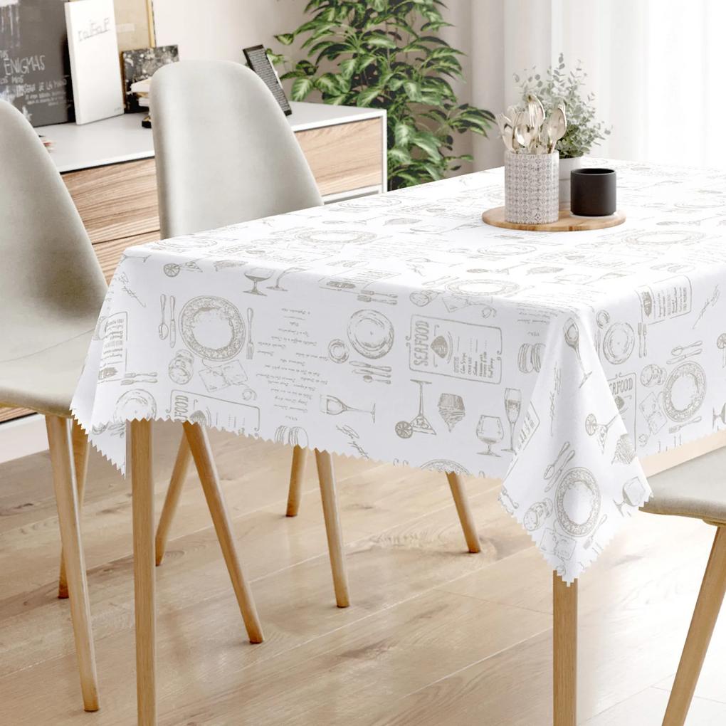 Goldea față de masă teflonată - servire masă pe alb 120 x 180 cm