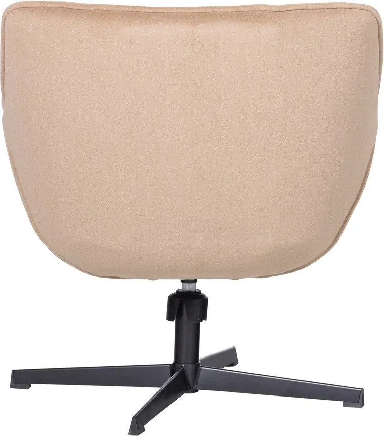 Fotoliu bej pivotant cu tapițerie din catifea Wibo – WOOOD