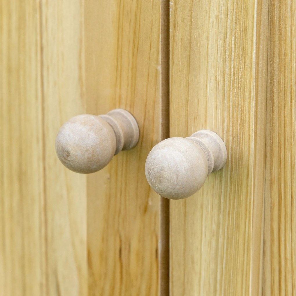 Outsunny Armoarie de grădină armoarie de depozitare de grădină tava din metal galvanizat din lemn masiv 80 x 45 x 92 cm lemn natural | Aosom Romania