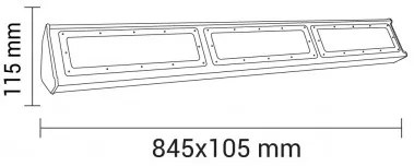 Lampa industriala liniara LED, 150W, lumina rece (6000K), IP44, 15000lm, Optonica