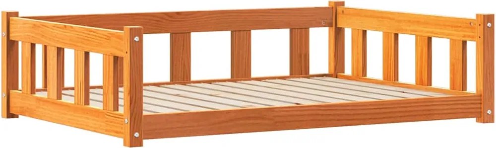 vidaXL Pat pentru câini cu depozitare Maroniu cerat 100 x 70 x 28 cm