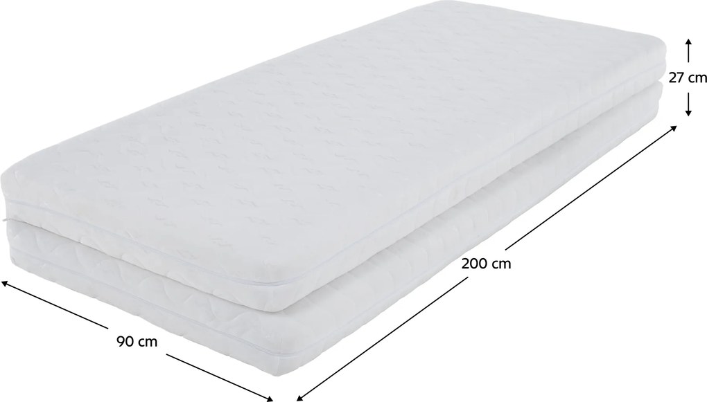 Saltea pliabilă cu două feţe, 90/90x200, MELK
