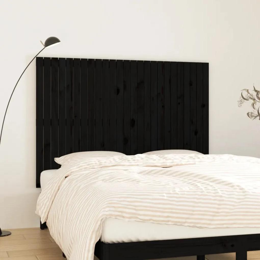 824952 vidaXL Tăblie de pat pentru perete negru 159,5x3x110 cm lemn masiv pin