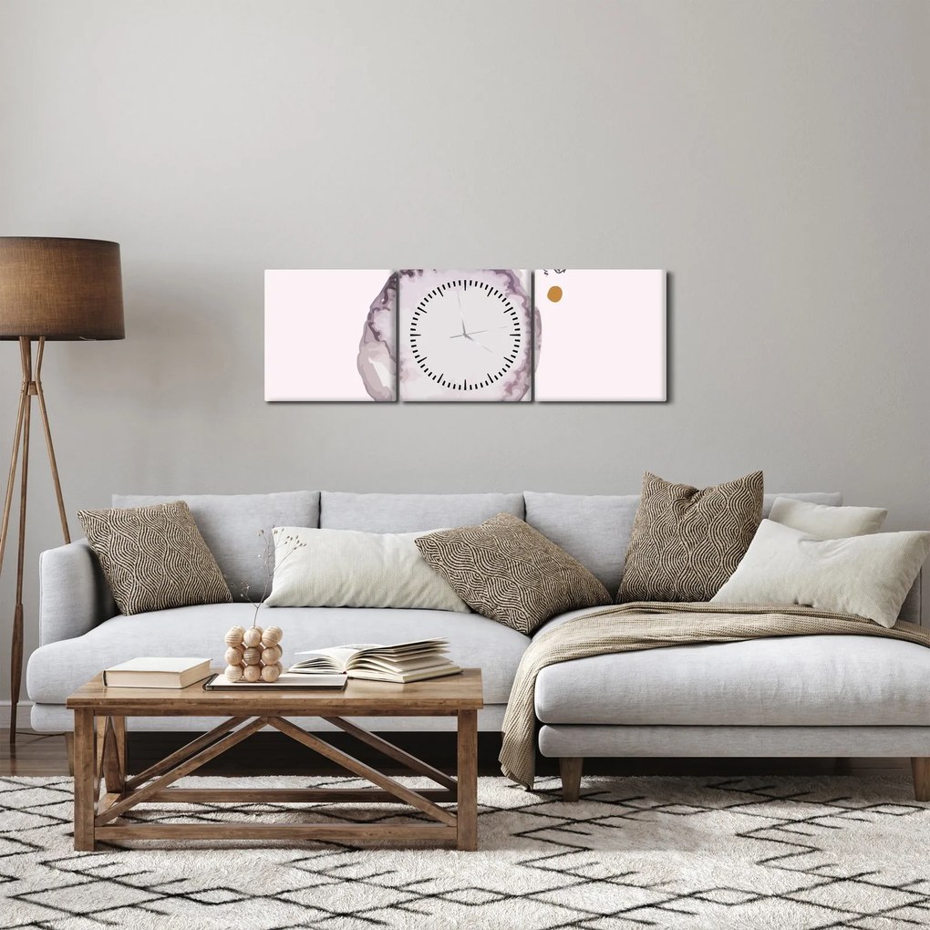 Tablou - Minimalism violet N⁰4 (cu ceas) (90x30 cm)