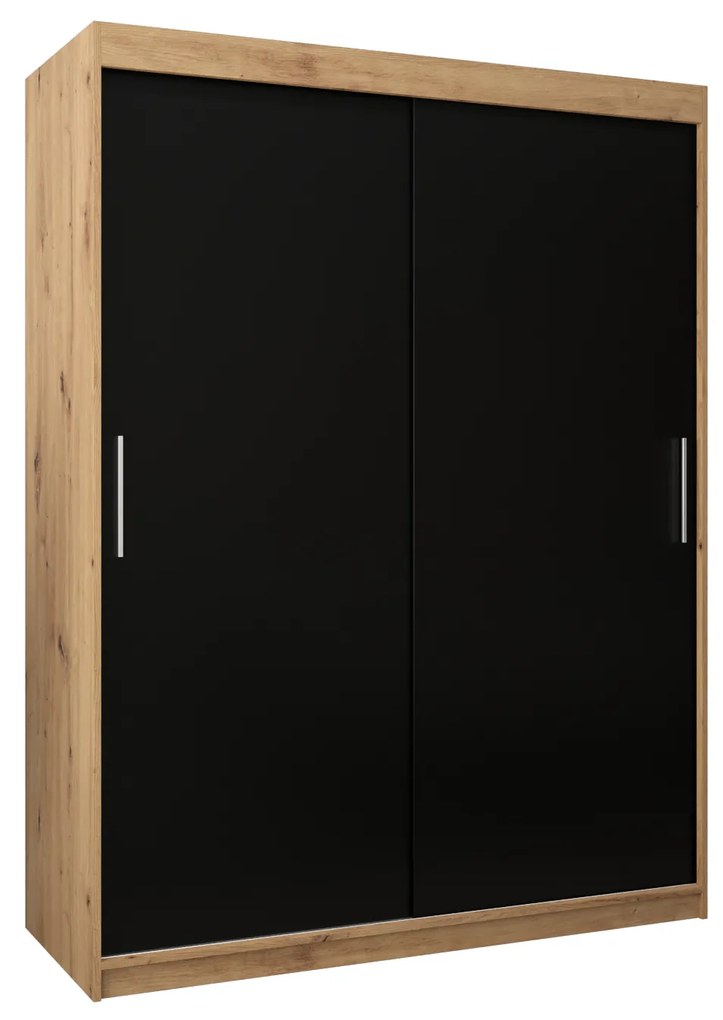 Dulap de haine 150 cm Toki (stejar artisan + negru mat). 1064826
