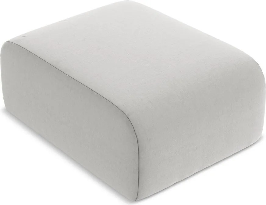 Taburet gri deschis cu tapițerie din catifea Lani – Makamii