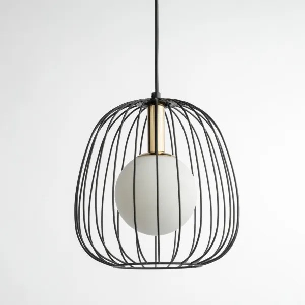 Lustră pe cablu BELL 1xG9/12W/230V d. 24 cm negru/auriu