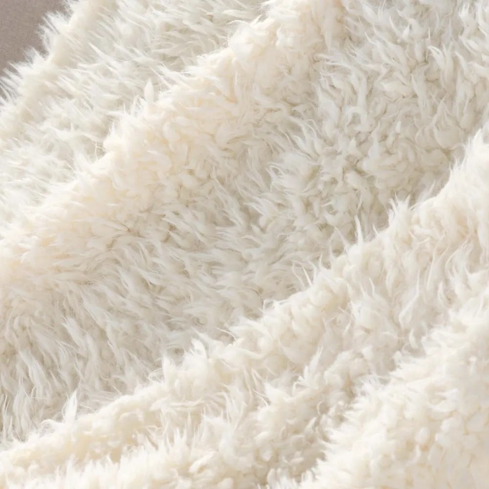 Pătură albă din blană artificială 125x150 cm Mouton – douceur d'intérieur