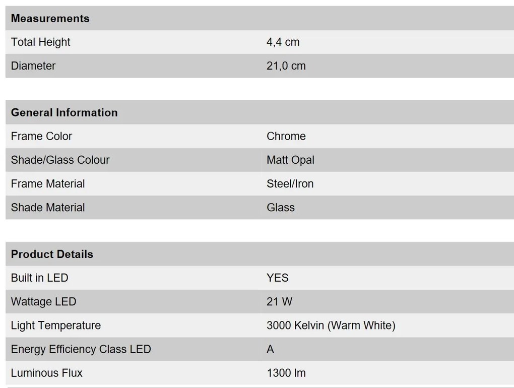 Plafoniera LED moderna LEROX 20cm crom