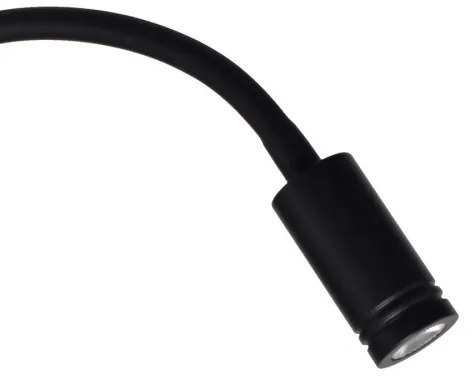 Lampă flexibilă de perete BASE LED/8W+LED/2W/230V, neagră/argintie