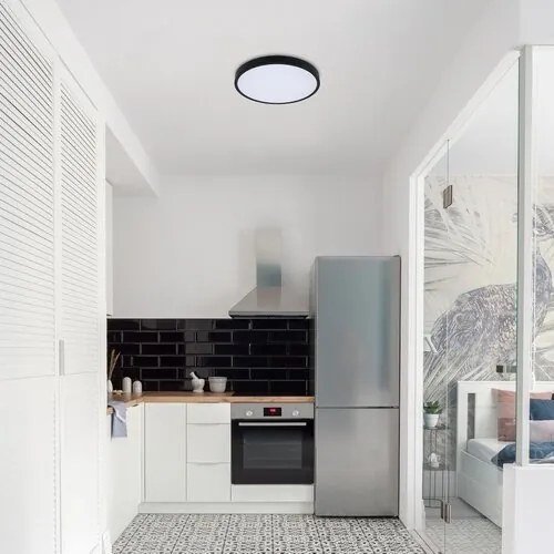 Plafoniera pentru baie, Protectie IP44 Alenzo D-35,5cm negru, alb