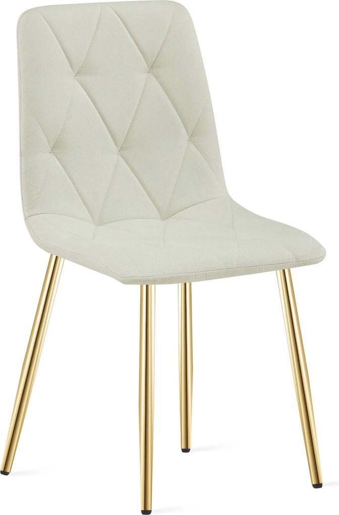 Scaun Bucatarie/Dining Fido ,Picioare Aurii, Textil Bej