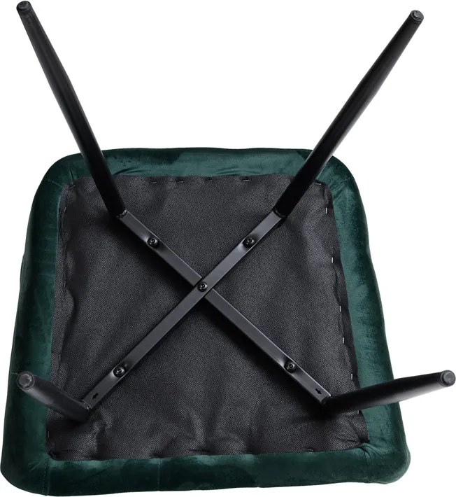 Fotoliu de sufragerie MARLEN VELVET verde inchis cu picioare negre