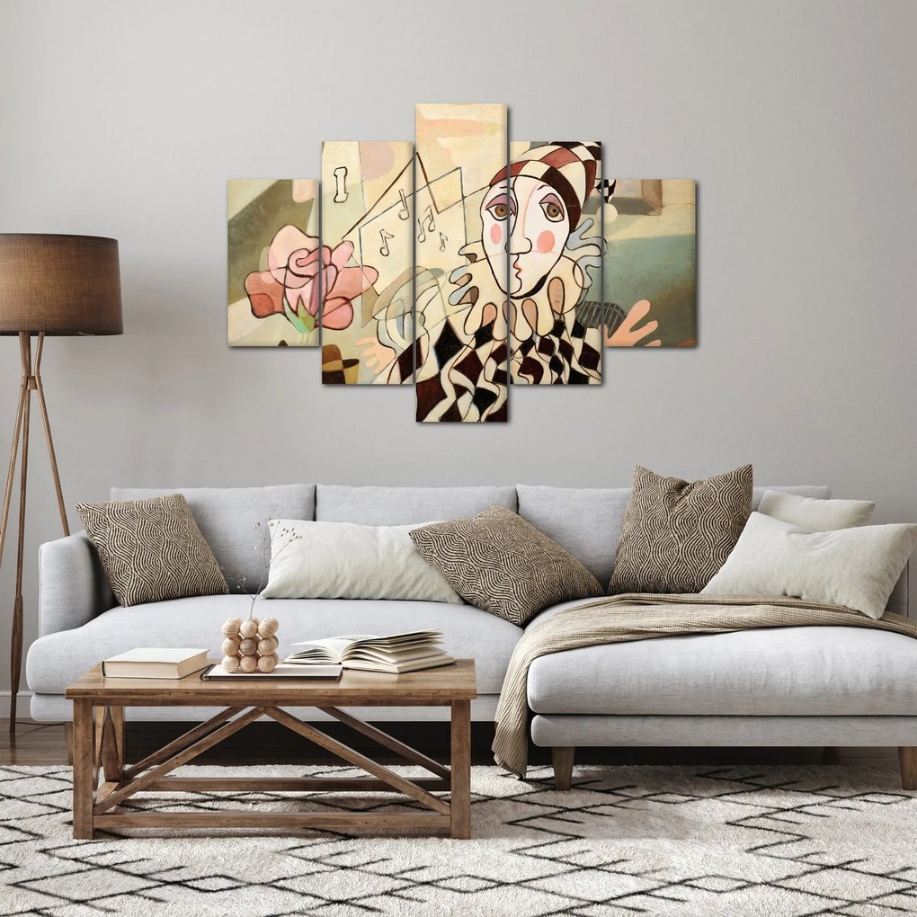 Tablou - Cubismul - arlechin și trandafir (150x105 cm)