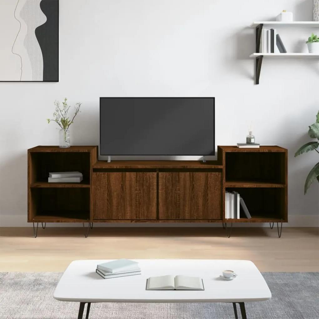 Comoda TV, stejar maro, 160x35x55 cm, lemn prelucrat