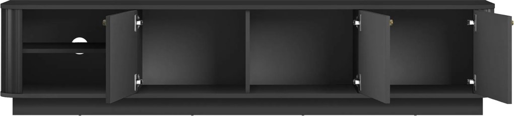 Comodă TV pe soclu Vesper 3D 187 cm - negru / mânere aurii