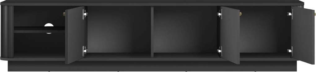Comodă TV Vesper 3D 187 cm - negru / mânere aurii